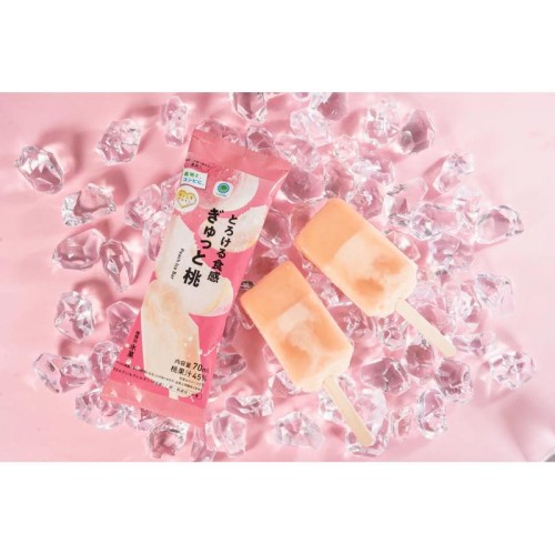 「産地と、コンビに、」シリーズが好評につき今年で3年連続発売！ 福島県産桃の果汁を使用したアイスバー「とろける食感　ぎゅっと桃」が発売中