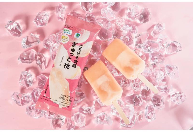 「産地と、コンビに、」シリーズが好評につき今年で3年連続発売！ 福島県産桃の果汁を使用したアイスバー「とろける食感　ぎゅっと桃」が発売中