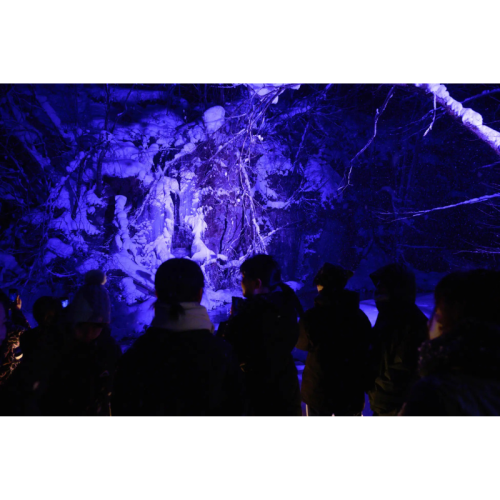 星野リゾート奥入瀬渓流ホテル、地元の中学生を対象とした「氷瀑ライトアップツアー」体験会を1月20日に実施