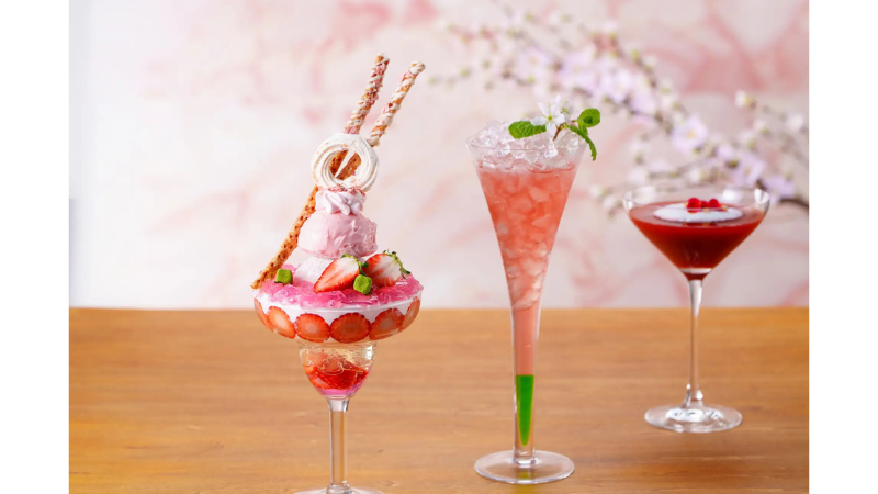 ウェスティンホテル仙台、桜といちごの「パフェ＆カクテル」を春限定で提供