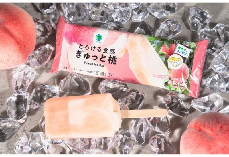 福島県産の「あかつき」や「まどか」などの桃を使用したアイスバー 「とろける食感 ぎゅっと桃」5月12日から全国のファミリーマート店舗で発売開始