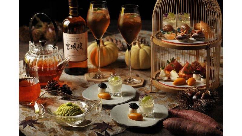 【界 秋保】宮城の地で育まれたシングルモルトウイスキー『シングルモルト宮城峡』と和紅茶の華やかな香りが溶け合うオリジナルカクテル。大人の「伊達な茶会アフタヌーンティー」登場