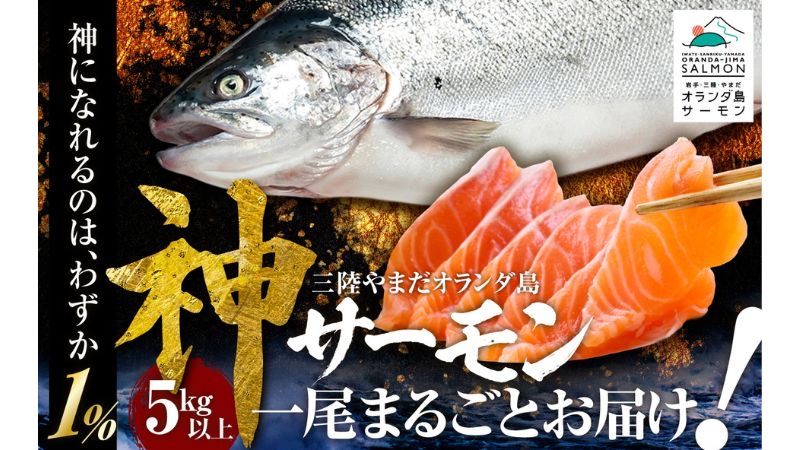 岩手県山田町の三陸で獲れた「オランダ島“神”サーモン」
7月1日(水)から数量限定でふるさと納税返礼品に出品